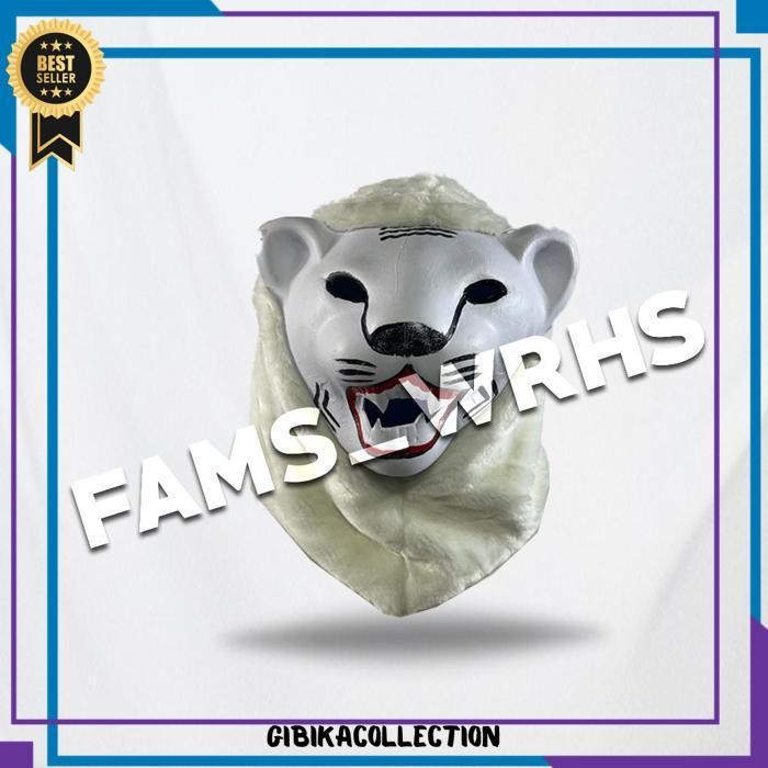 Topeng Macan Anak Dewasa Coklat Dan Putih Mainan Anak Af 1