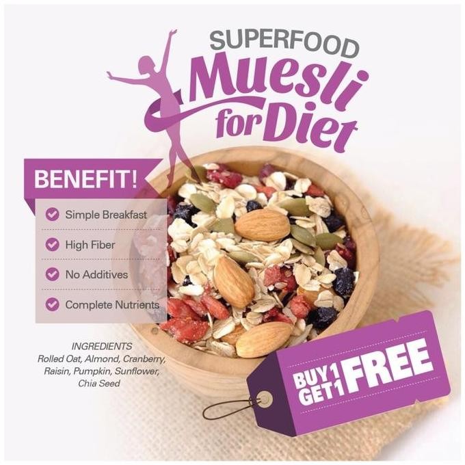 

Muesli - Super Food - BUY 1 GET 1 FREE (500gr x 2pc)