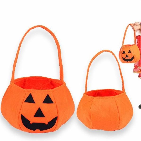 

CR - Tas Permen Labu Haloween Candy Bag Trick Or Treat Pumpkin Orange Skull TERLARIS