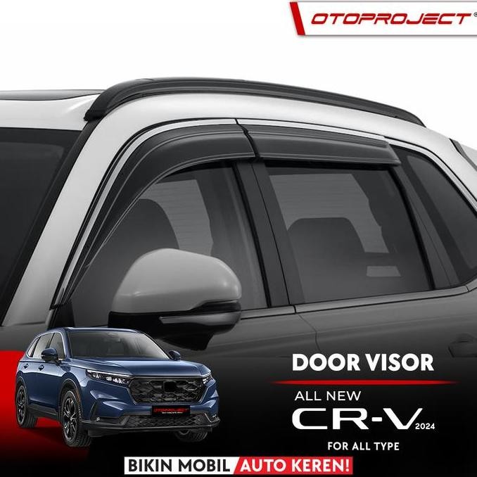 TERMURAH - Otoproject - Door Visor A.N Crv 202 W/List Stainless 04 | Talang Air CRV 202