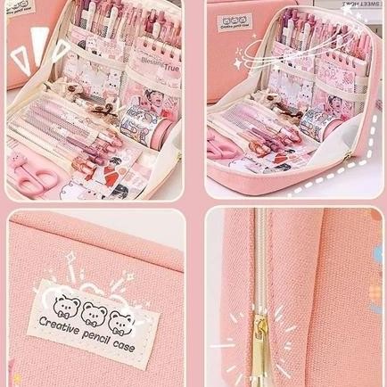 

Heatshrin Carat 12 Layer Tas Tempat Pensil Case Pouch Anak Sekolah Transparan Kapasitas Besar Stationery Kantor A020 -98