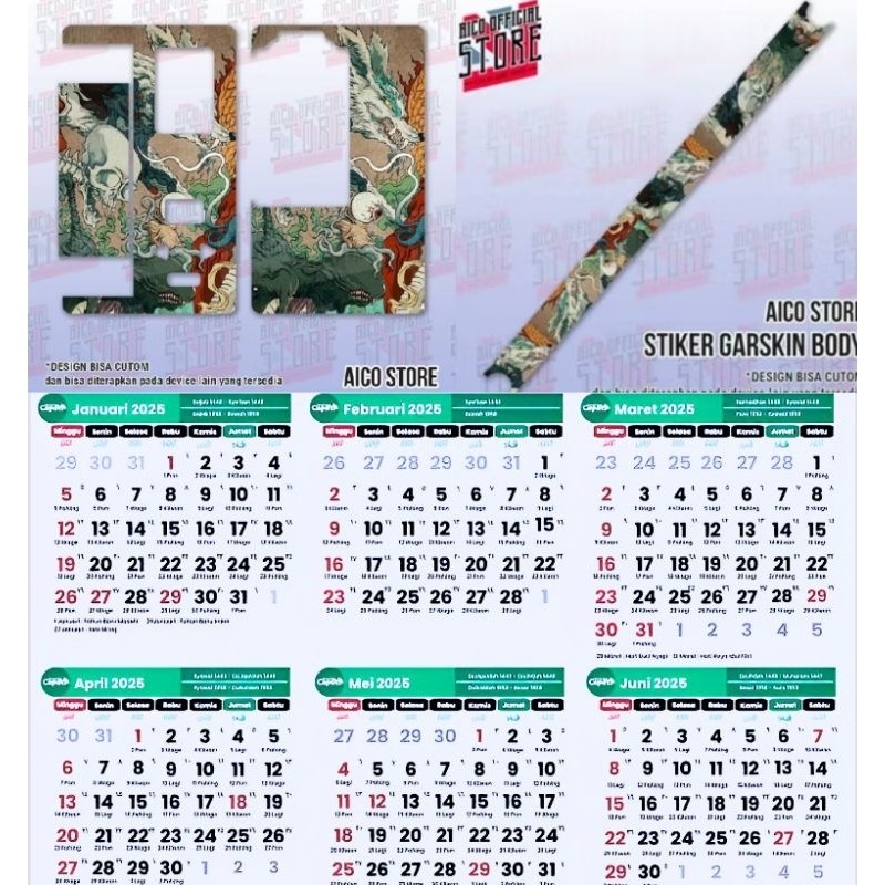 

Terlaris Presisi Kalender Baru Tahun 2025 B80 5 Casing/Stiker Panel Vynil Bisa Custom Dan COD
