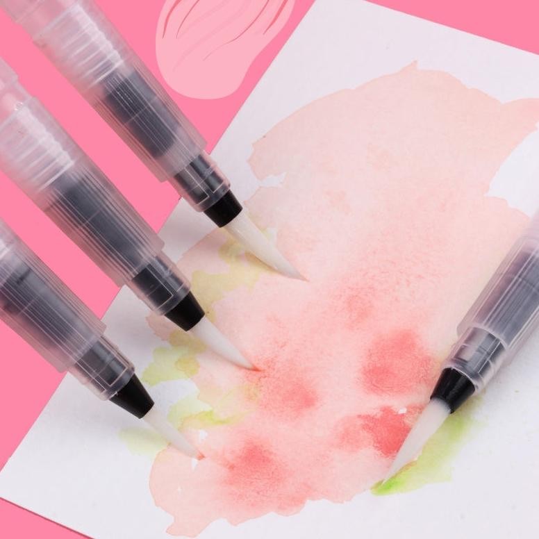 

Cod Water Pen Set/6 Paket Kuas Cat Air Lembut Untuk Menggambar/Melukis Ryu-56