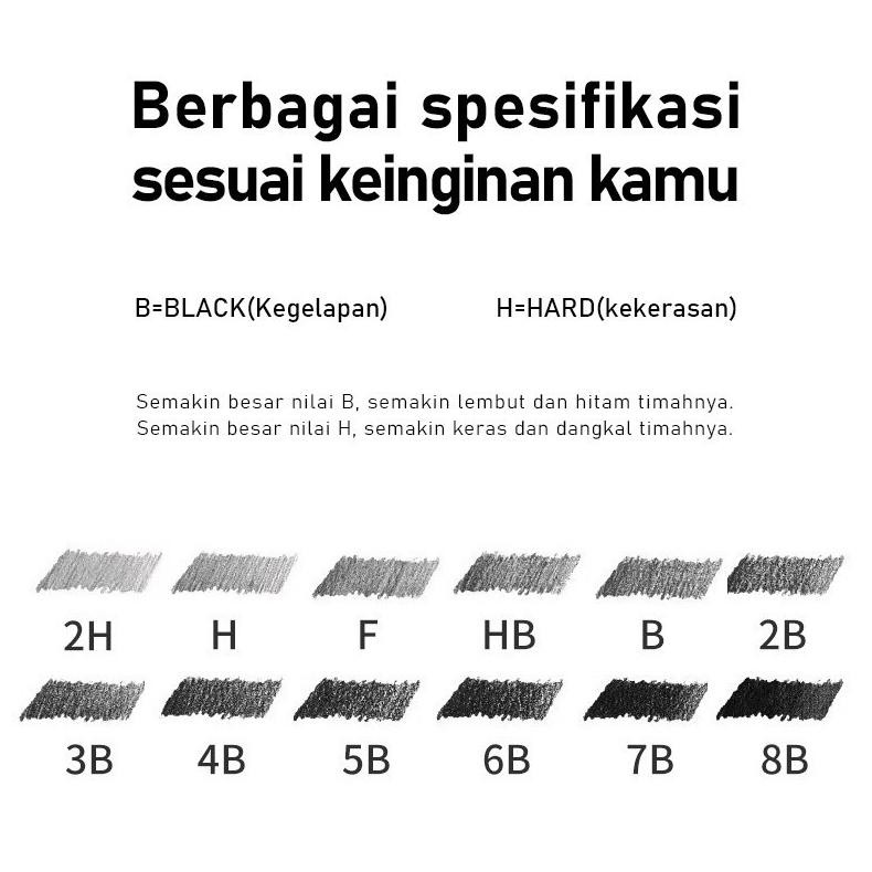 

Promo..!!! Barre 12 Pcs Charcoal Sketch Pencil Set 2H H F B Hb 2B 3B 4B 5B 6B 7B 8B Pensil Sketsa Set Lengkap Fb-43