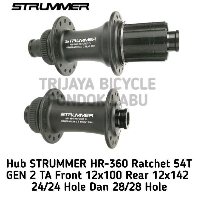 Promo Hub FreeHub STRUMMER HR-360 RATCHET 54T Gen 2 Mat Black Depan Belakang 24 Hole Dan 28 Hole Dis
