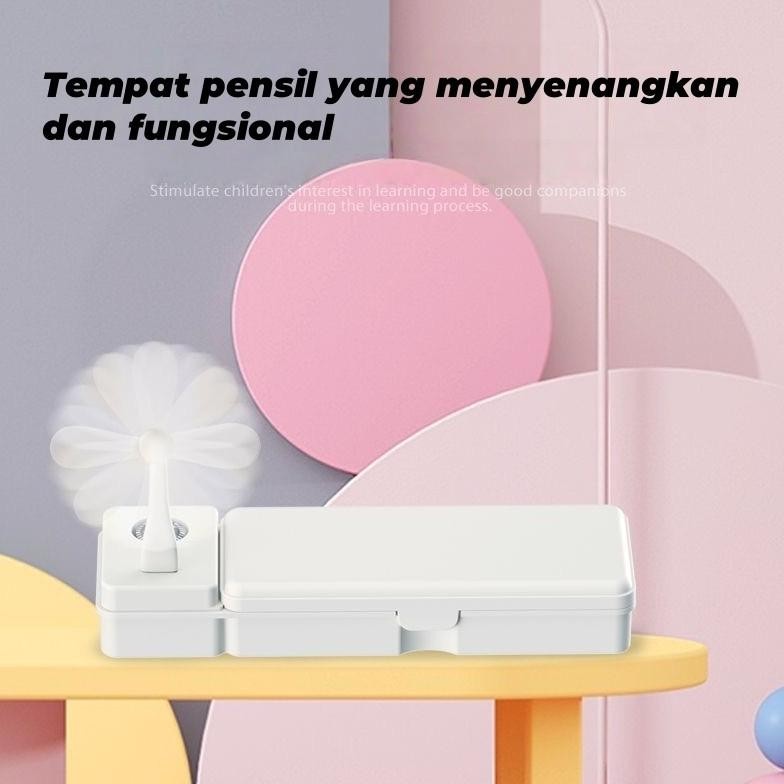 

Eelic 3 In 1 Kotak Pensil Multifungsi/Tempat Pensil Siswa/Kotak Pensil-Lampu Meja Kipas Angin Kecil Dh-68