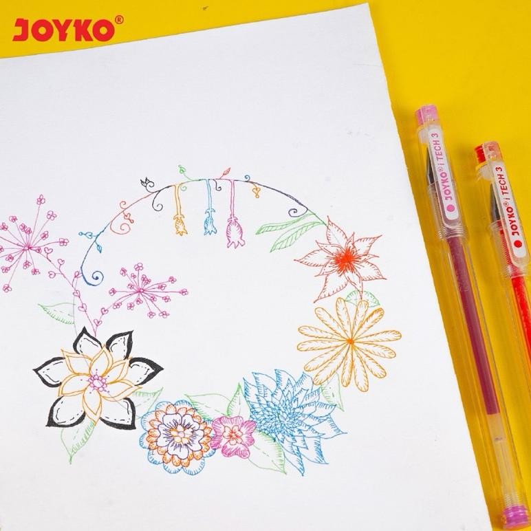 Ready_Stock_Cod Color Gel Pen Gpc-325 Itech3 Pulpen Pena Joyko 1 Set 8 Warna 0.28 Mm Hj-43