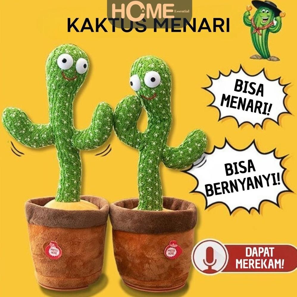 Ready_Stock_Cod (He) Home Essential Cactus Toy Boneka Pintar Kaktus Dancing Cactus Led Original -98