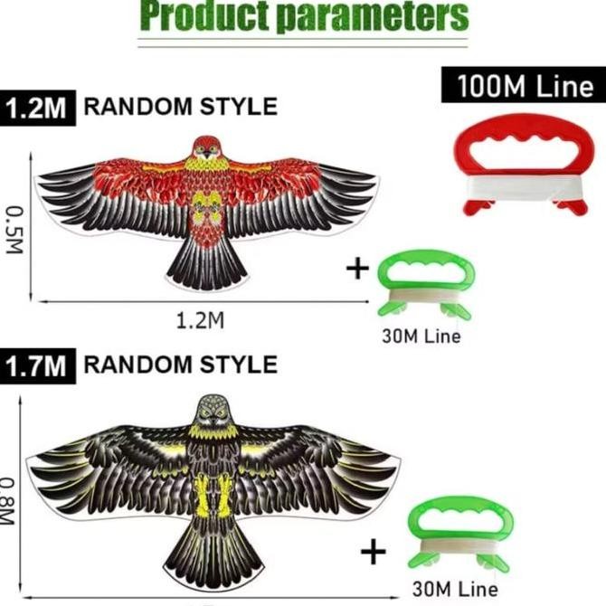 1.2/1.7 M LAYANGAN ELANG Jumbo mainan layang layang Anak ke layangan layanglayang naga Layangan moti