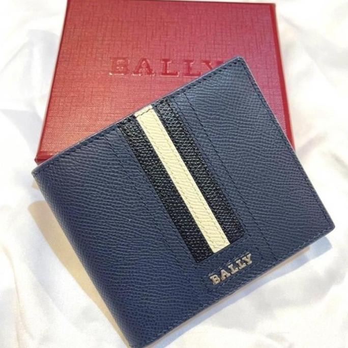 Dompet Pria Terbaru [Best Seller] Wallet Bally Trisai Bifold Kulit Jeruk Original 100%