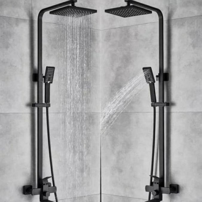 SHOWER TIANG SET MODEL TOTO WASSER BLACK/SHOWER COLUMN 3 WAY HITAM