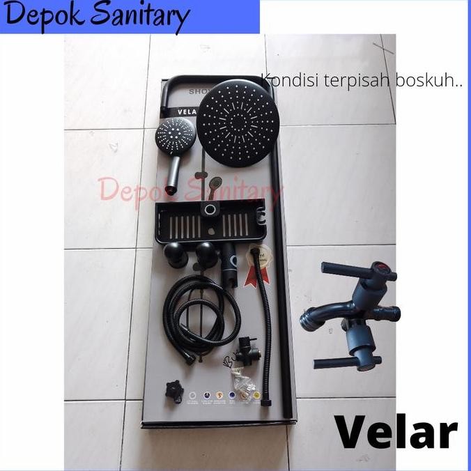 shower column set black hitam/ shower column set/ shower tiang/ shower