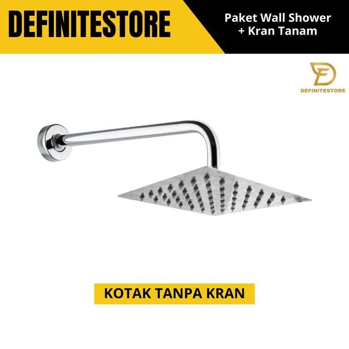 Kepala Shower Mandi Head Shower Wall Shower Dinding Stainless SUS 304 Shower Kamar Mandi Paket Kompl