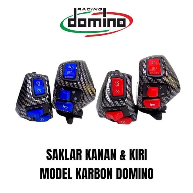 Lagi Promo Saklar Set Kiri & Kanan Domino Motif Karbon Saklar Motor Variasi Saklar Carbon Domino Mot