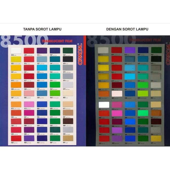 Sticker Oracal seri 8500 Vinyl atau neon box khusus warna bsi