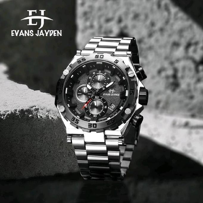 BUY 1 GET 1..JAM TANGAN PRIA EVANS JAYDEN ORIGINAL CHRONO AKTIF SEMUA 9840 RT Analog LF