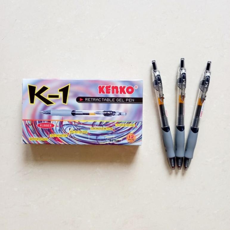 

Special [ Pack Isi 12 Murah ] Pulpen Gel Pen Pena Jel 0.5 Mm Kenko K-1 By05