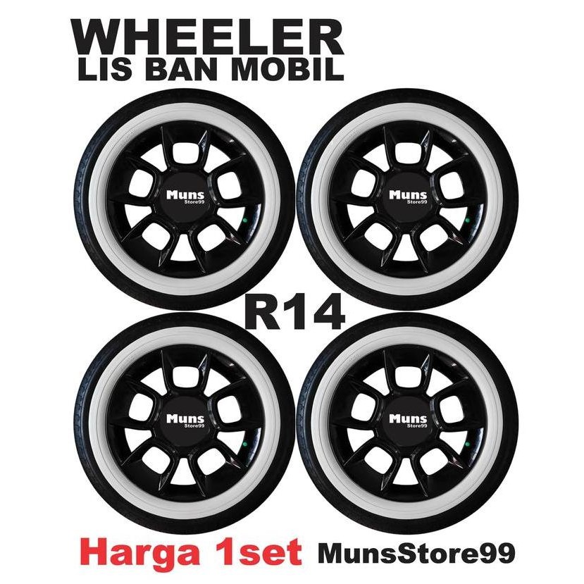 Lis Ban Mobil White Wall Ban Mobil Velg Ring 14 WHEELER Car Premium Original