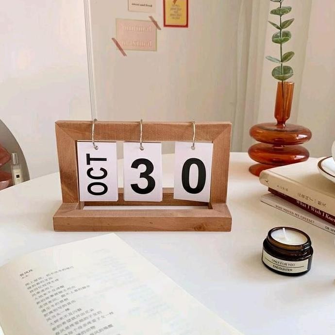 

Kalender Kayu abadi dekorasi, minimalis (220913)