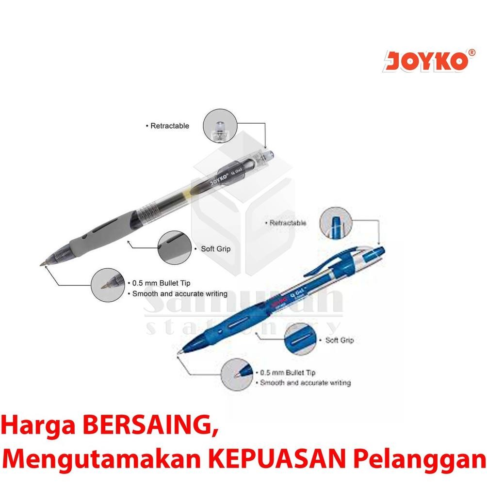 

Salt Gel Pen Joyko Q Gel Gp 265 / Gelpen Qgel Gp-265 0.5 Mm / Pulpen Jk Gp265 Hitam Biru Merah Cetek Dar-10