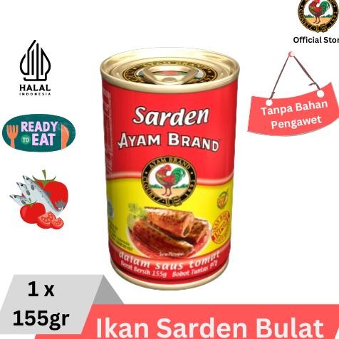 

TERMURAH Ayam Brand - Ikan Sarden Kaleng Bulat Saus Tomat 155gr Siap kirim