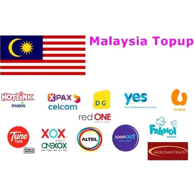 Pulsa / Topup Rm10~100 Digi Celcom Maxis Umobile  Xox Dll Pulsa Malaysia