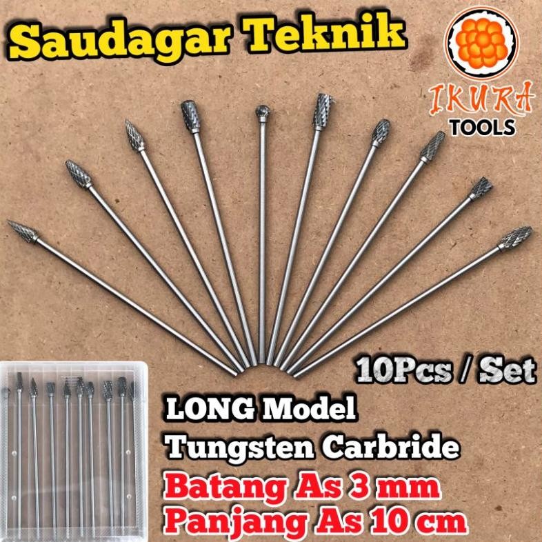 READY STOK Mata Tuner Panjang Bor Gantung Foredom CC30 SR400 Mata Porting Set Mata Cuner Set Panjang