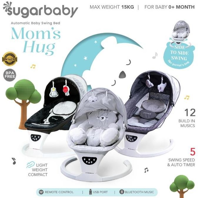 Sugar Baby Moms Hug Automatic Baby Swing Bed / ayunan bayi / ayunan bayi otomatis / ayunan bayi elek