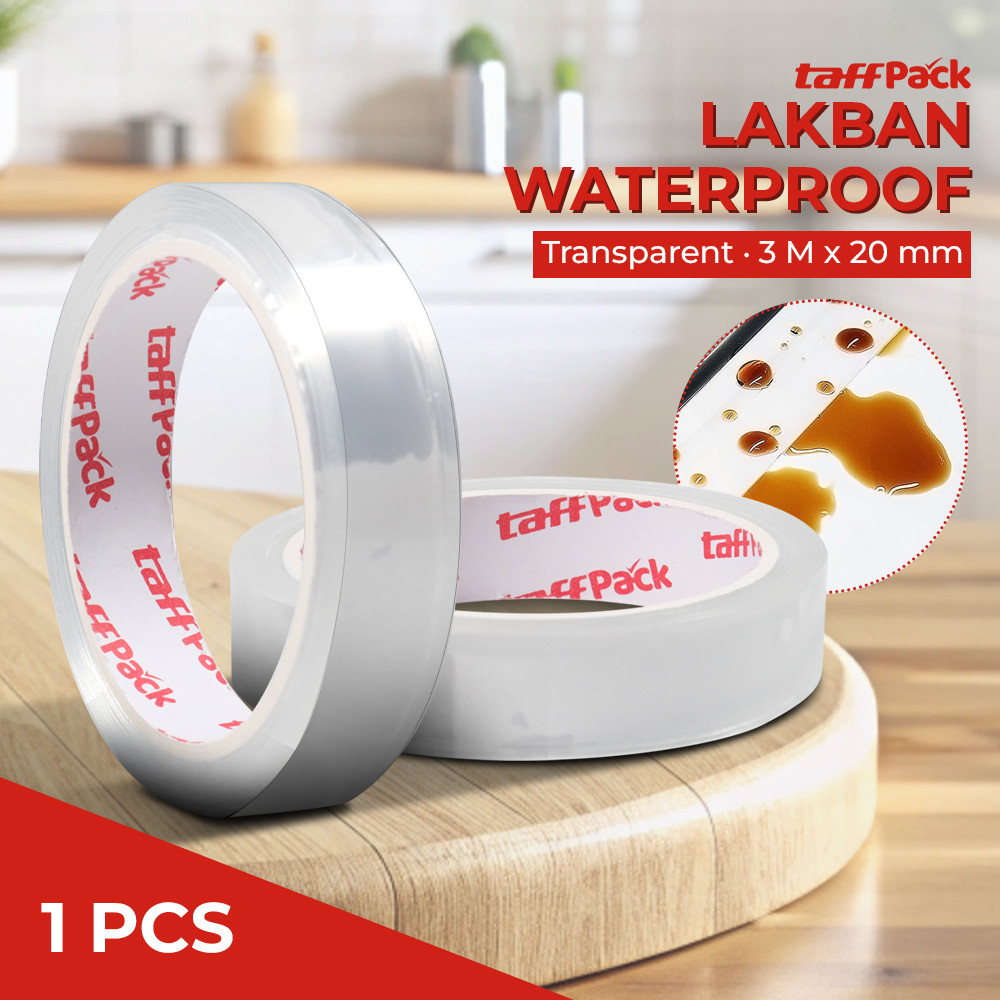 

TaffPACK Lakban Waterproof Dapur Kitchen Sink Seal Tape 3M 20mm - YK-468 - Transparent