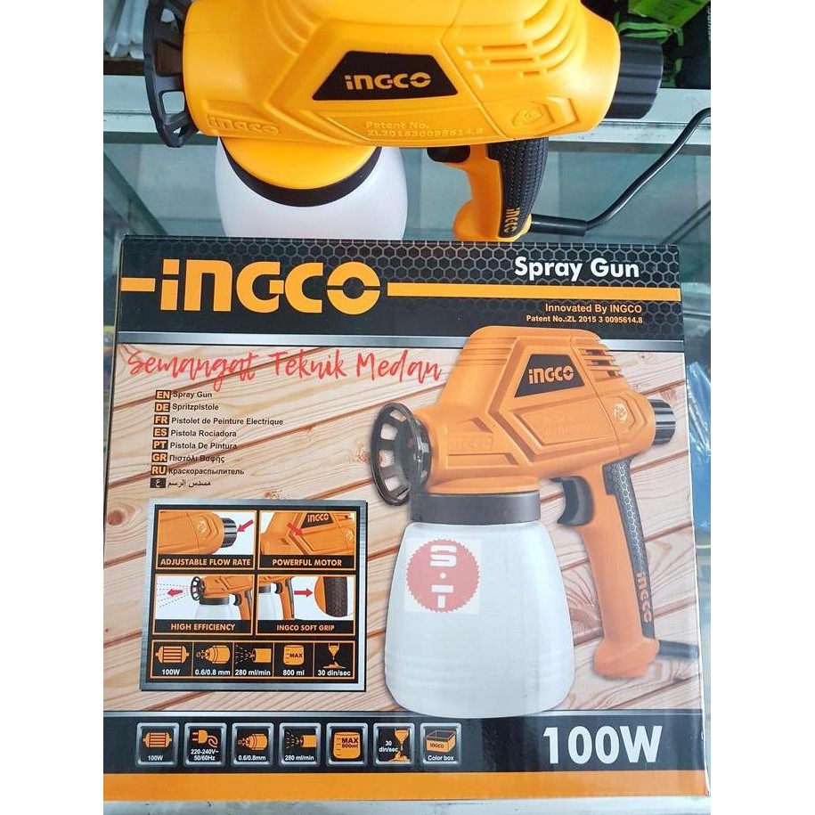 TERBARU - INGCO SPRAY GUN SEMPROTAN ANGIN CAT INGCO TABUNG BAWAH 800cc