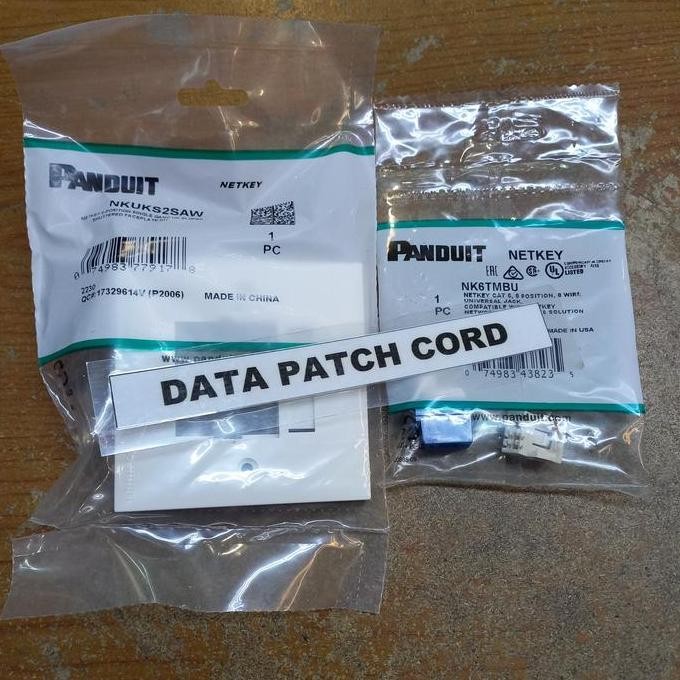 DI152 >> OUTLET DATA CAT 6 PANDUIT NETKEY KOMPLIT SET MODULAR NKUKS2SAW+NK6TMBU