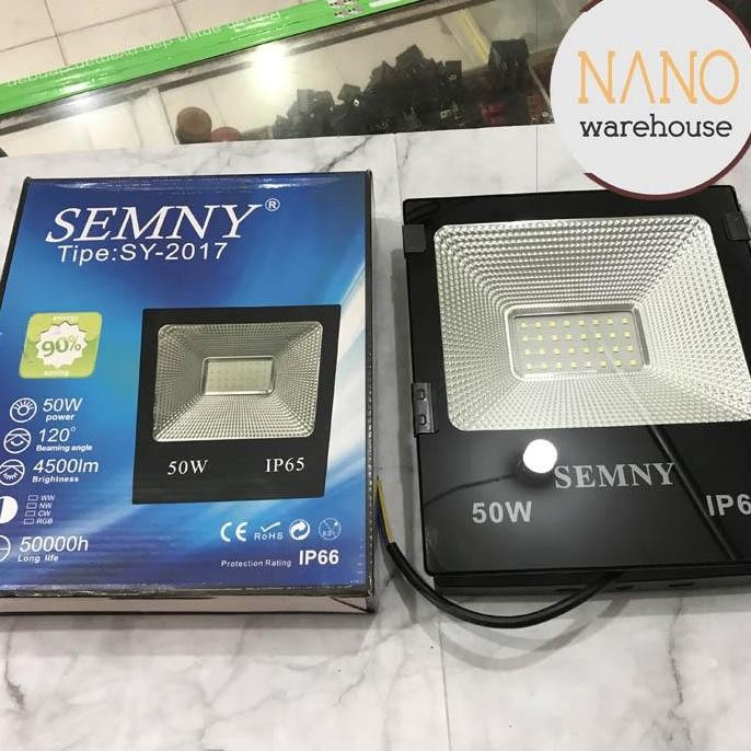 TERBARU - Lampu Sorot LED 50 Watt 50w Flood Light Led SEMNY 220V Outdoor