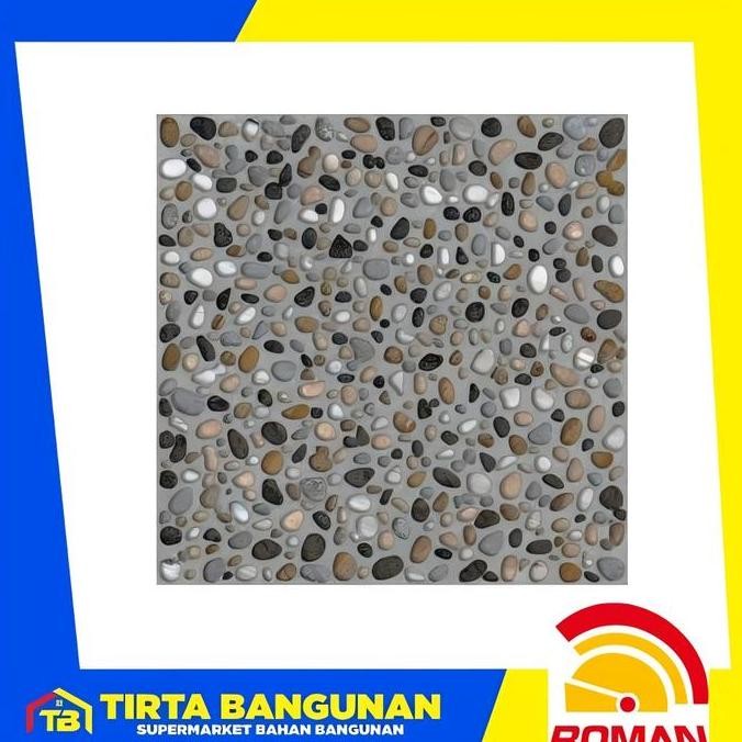 ROMAN KERAMIK 50 X 50 FLOOR TILE G550516 dPEBBLE MISTO KERAMIK LANTAI GARASI TERAS KW1