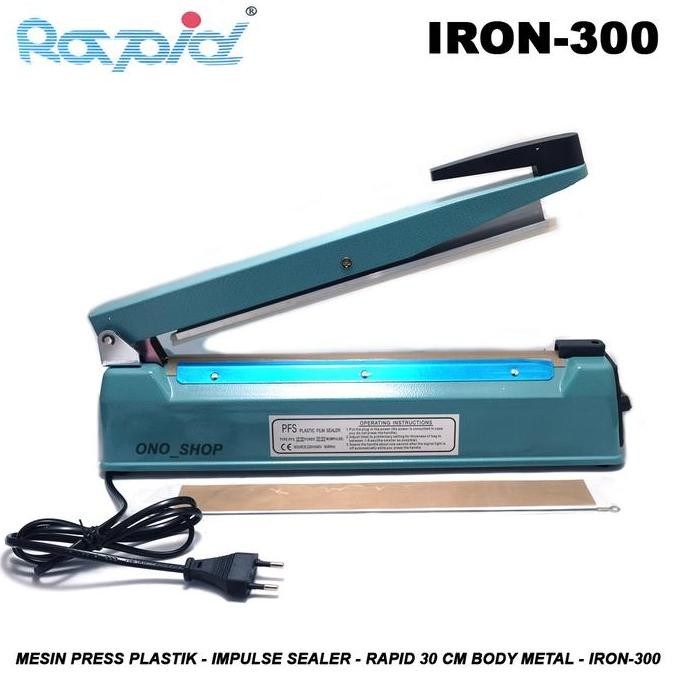 Mesin Press Plastik - Impulse Sealer Rapid 30 cm Body Metal - IRON-300
