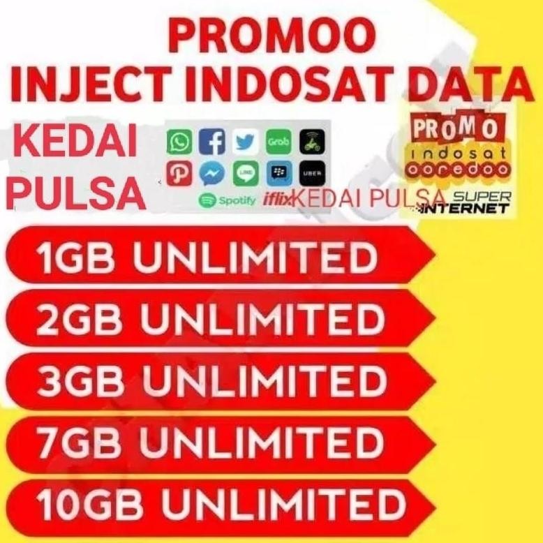 Paket Data Indosat Unlimited 1Gb 2Gb 3Gb 7Gb 10Gb