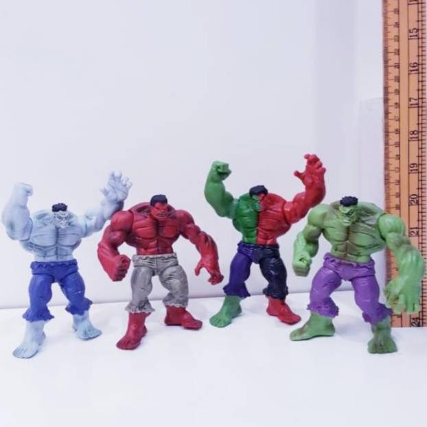 Figure set hulk 4 warna putih merah hijau