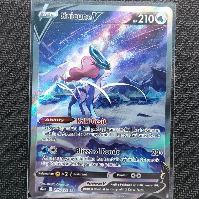 SUICUNE V SAR POKEMON TCG INDONESIA Rare Original