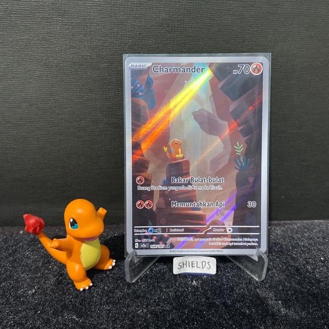 Pokemon TCG Indonesia 151 - Charmander AR sv2a 168/165 Rare Original