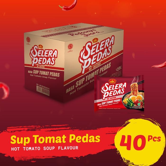 Mie ABC Sup Tomat Ayam Pedas 40pcs (1karton)