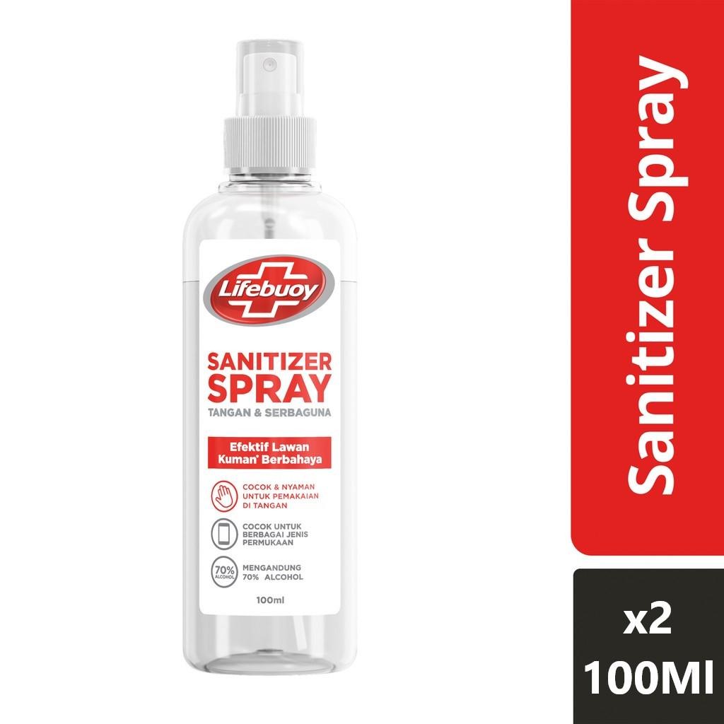 Lifebuoy Hand Sanitizer Spray Tangan Dan Serbaguna 100 ml - 2 Pcs