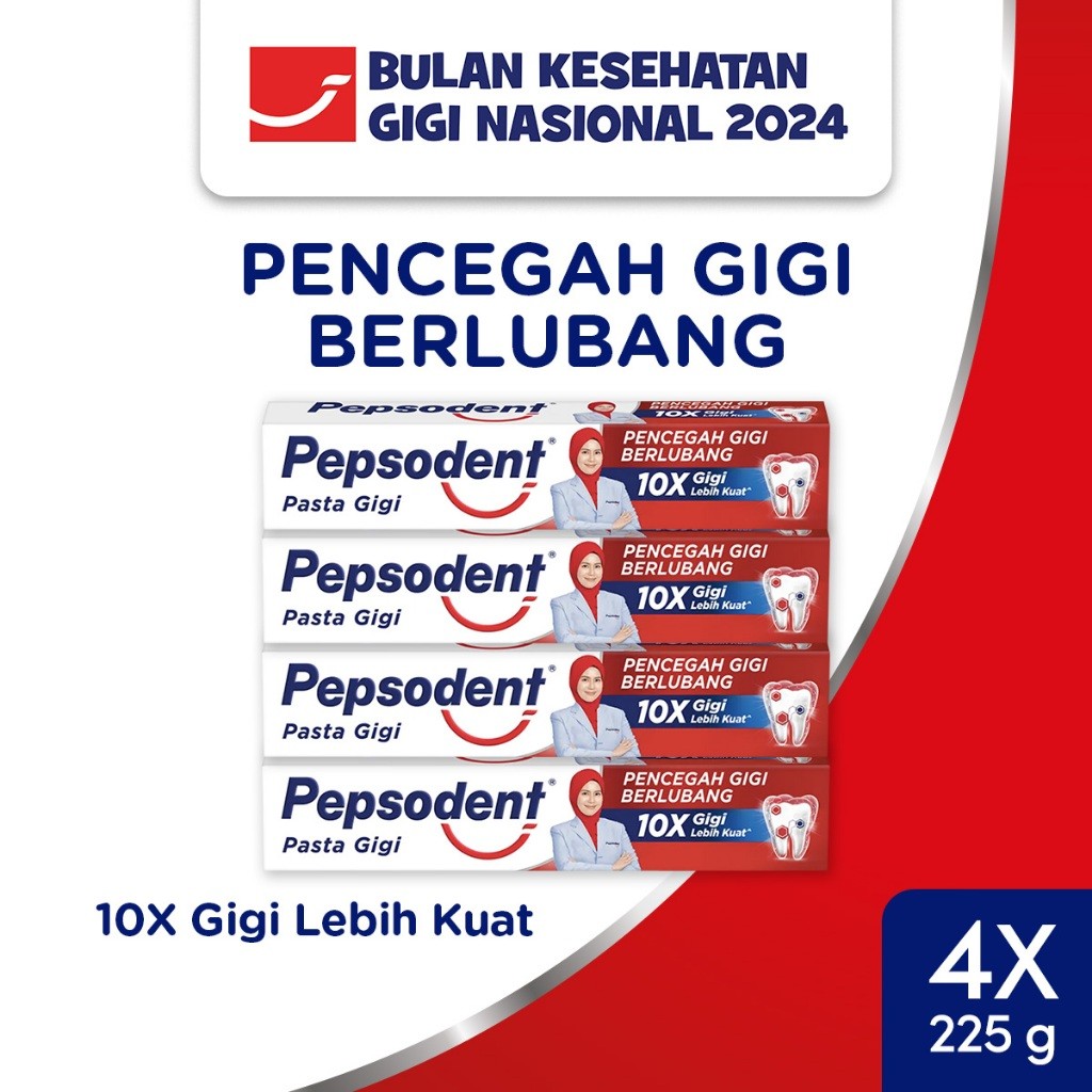 Pepsodent White Pasta Gigi Pencegah Gigi Berlubang 225g Multipack (Isi 4)