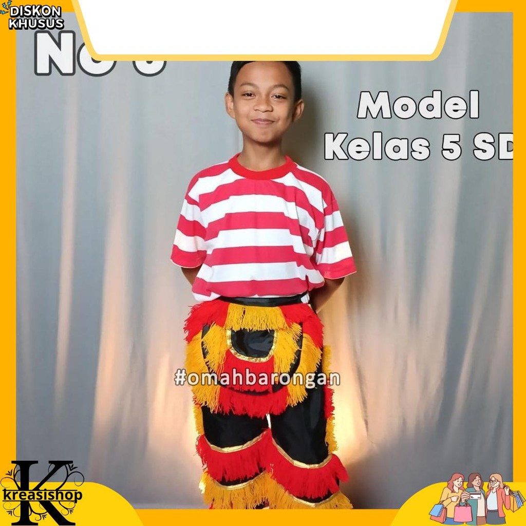 Celana Barongan Anak SD SMP Warna Merah Hijau Biru Hitam Putih Super sale