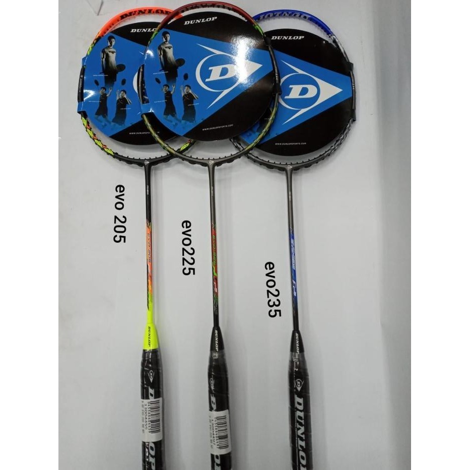 RPS Raket Badminton NEW DUNLOP EVO 205/ EVO 225/ EVO 235 +SENAR + GRIP ORI