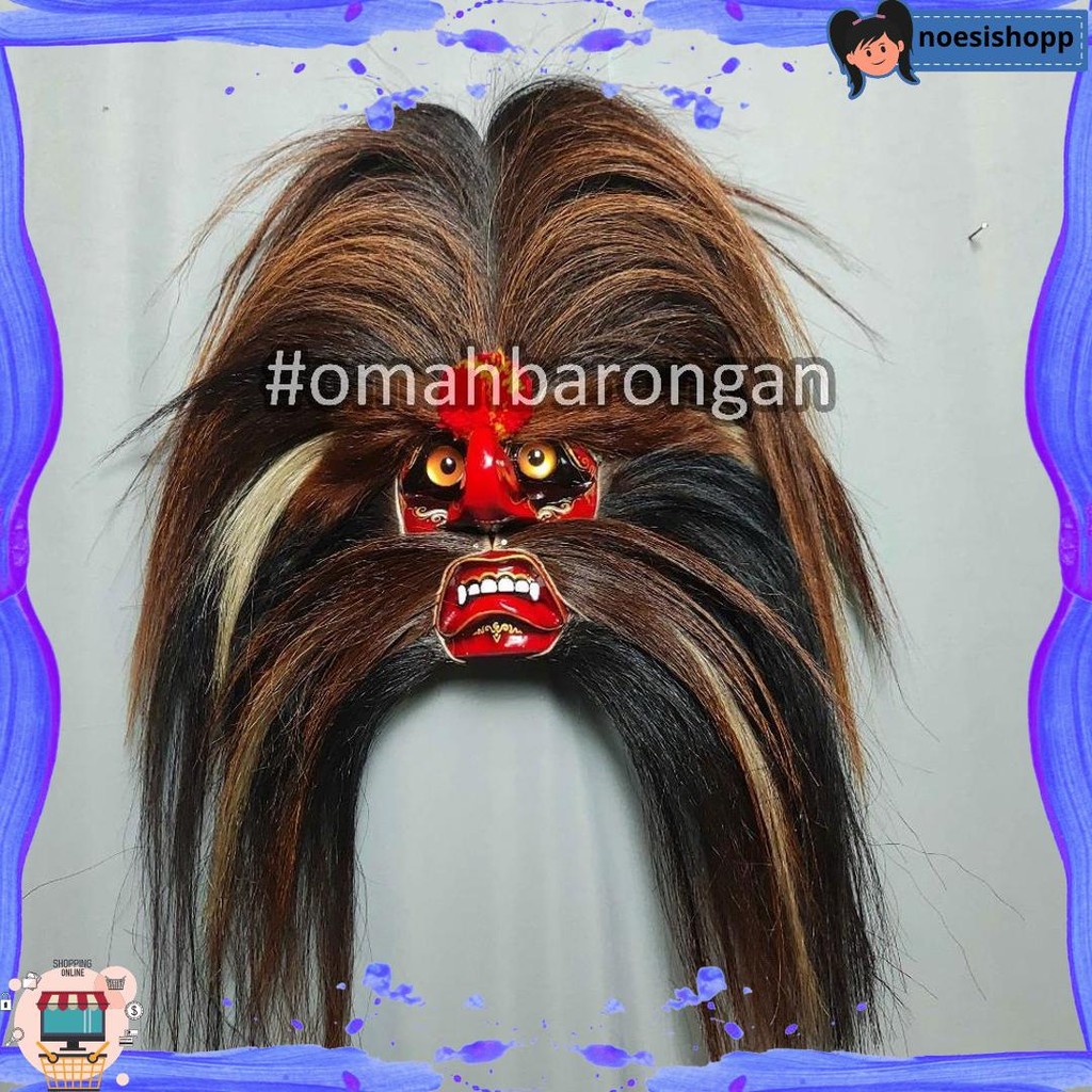 Topeng Ganongan Premium Full Bulu Kuda Asli Rambut Nyulak Original