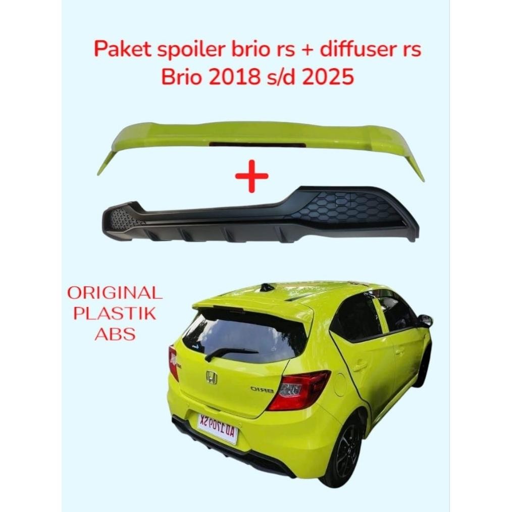 Paket Spoiler brio + Diffuser Brio RS 2018-2022 / spoiler brio RS / difuser brio RS