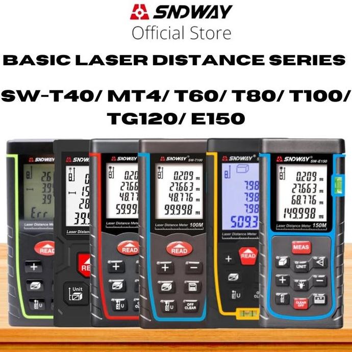

SNDWAY Meteran Digital Laser Distance Meter 40/60/80/100/120/150 Meter SW-T40/T60/T80/T100/TG120