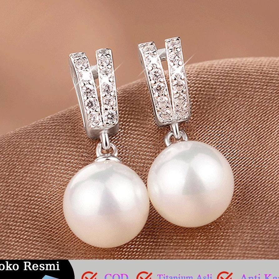 Antinganting Giwang Mutiara Antinganting Berlian Perhiasan Antinganting Wanita 925 Perak