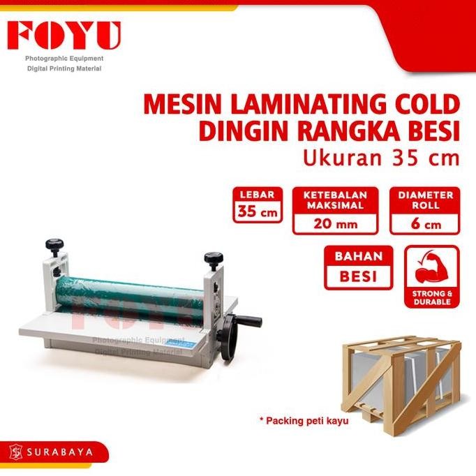 PROMO - Mesin Laminating Cold Dingin Rangka Besi Lebar cm Roll