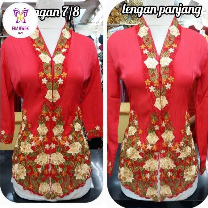 Kebaya Kartini Merah Cabe