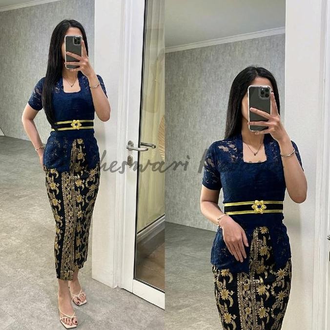 Kebaya Bali Set/Kebaya Bali Set Pendek Navy